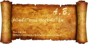 Almássy Borbála névjegykártya